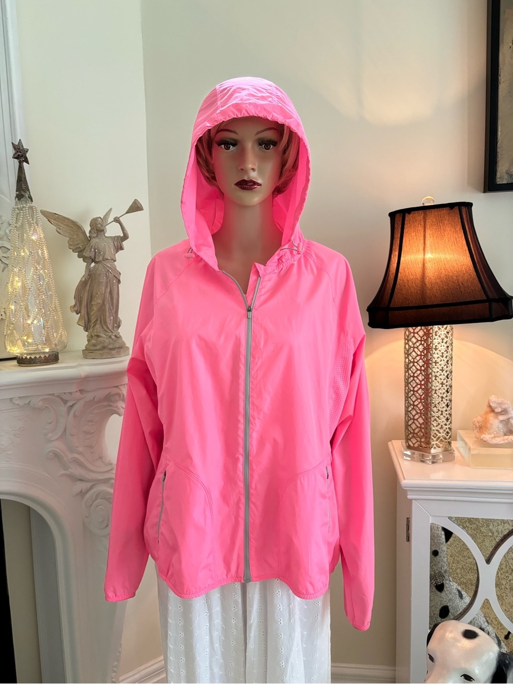 Danskin Hot Pink Hooded Zip-Up Utility Jacket - Picture 6 of 15